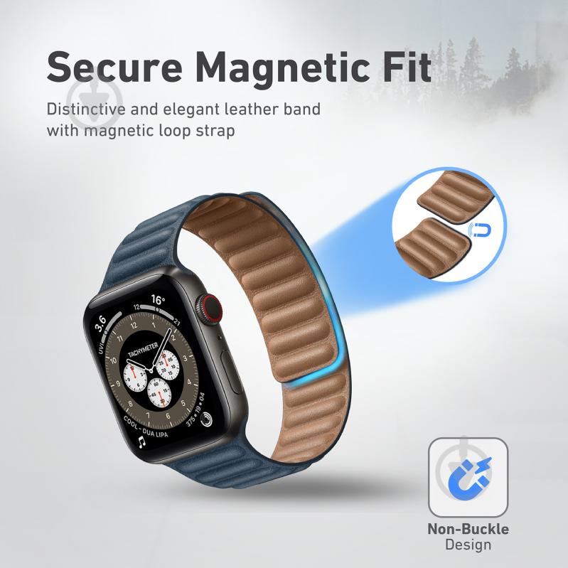 Ремінець Promate Maglet-40 для Apple Watch 38-40 мм 1/2/3/4/5/6/SE blue maglet-40.balticblue - фото 3