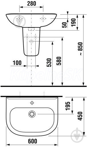 Умывальник Jika Олимп New 60 - фото 4