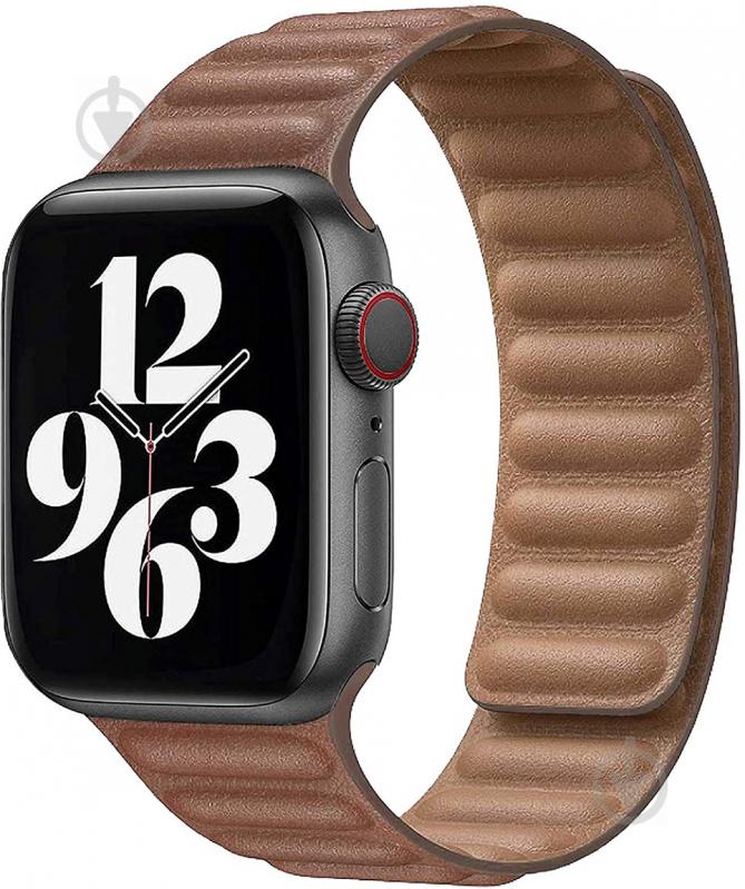 Ремінець Promate Maglet-44 для Apple Watch 42-44 мм 1/2/3/4/5/6/SE brown maglet-44.brown - фото 1