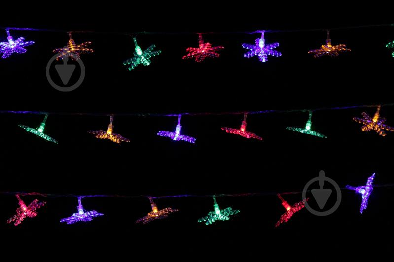 Електрогірлянда лінійна Різнокольорові сніжинки LD030M-SW вбудований світлодіод (LED) 30 ламп 3 м - фото 4