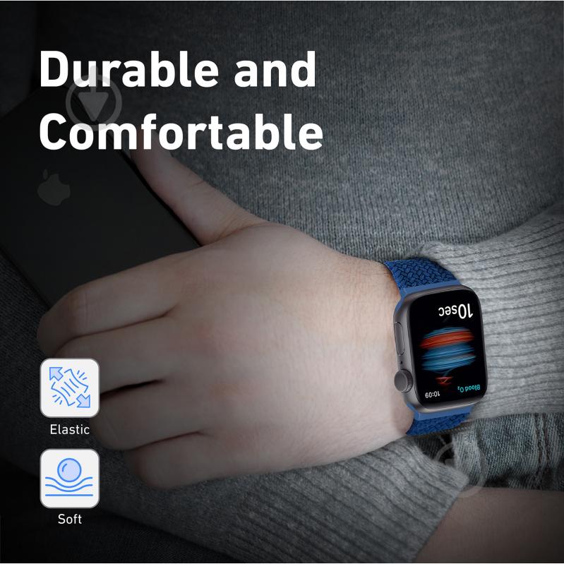 Ремешок Promate Fusion-40M для Apple Watch 38-40 мм 1/2/3/4/5/6/SE blue fusion-40m.blue - фото 3