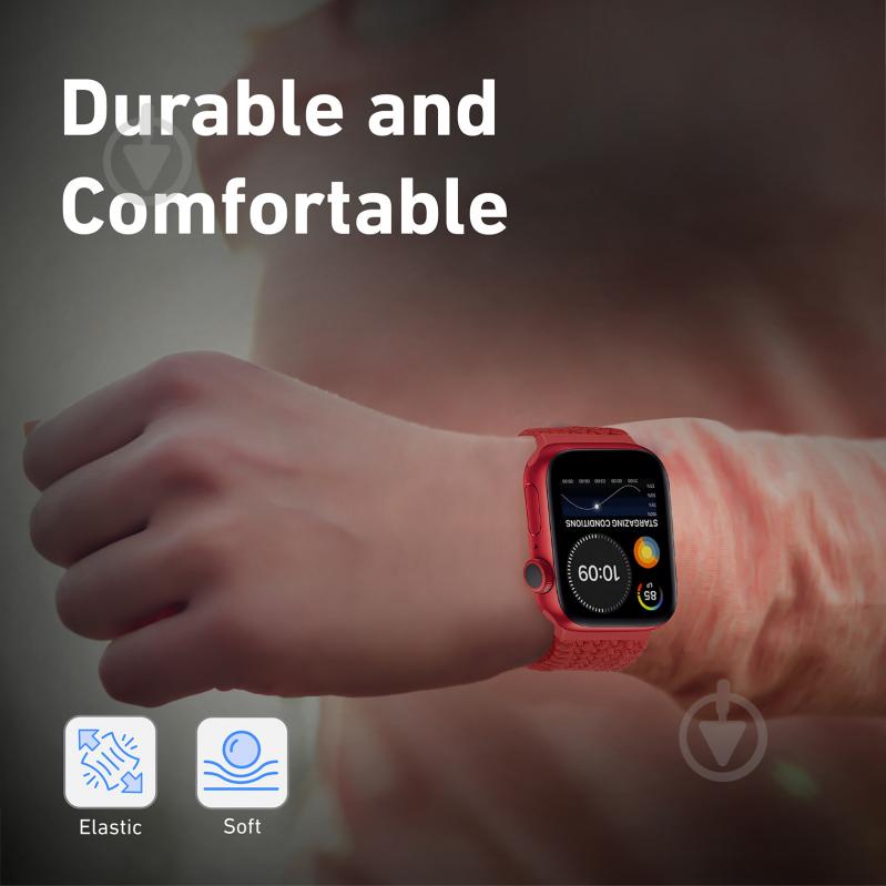 Ремешок Promate Fusion-40M для Apple Watch 38-40 мм 1/2/3/4/5/6/SE red fusion-40m.red - фото 3