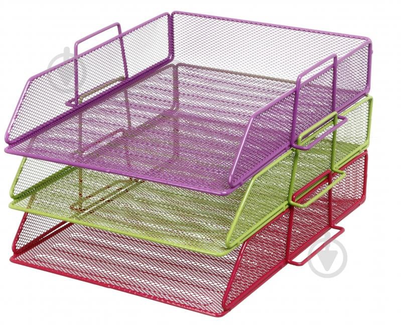Лоток для паперів горизонтальний метал 26,5х33,5х7,8 см фіолетовий Nota Bene - фото 4