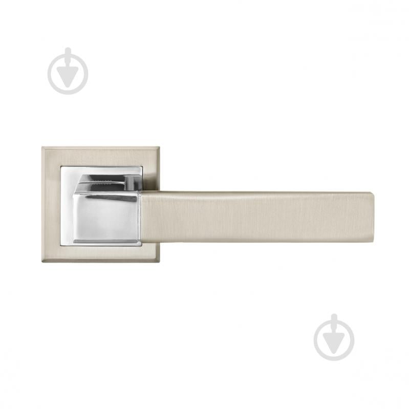 Ручка на розетке Linde A-2004 SN/CP без запирания матовый никель/хром - фото 1