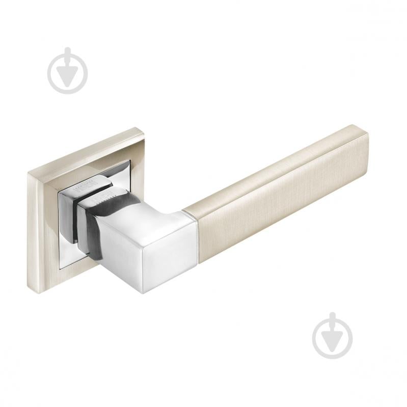 Ручка на розетке Linde A-2004 SN/CP без запирания матовый никель/хром - фото 2