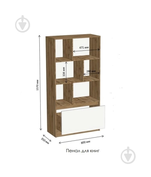 УЦІНКА! Шафа-пенал Lion для книг Бергамо (УЦ №2527) - фото 3