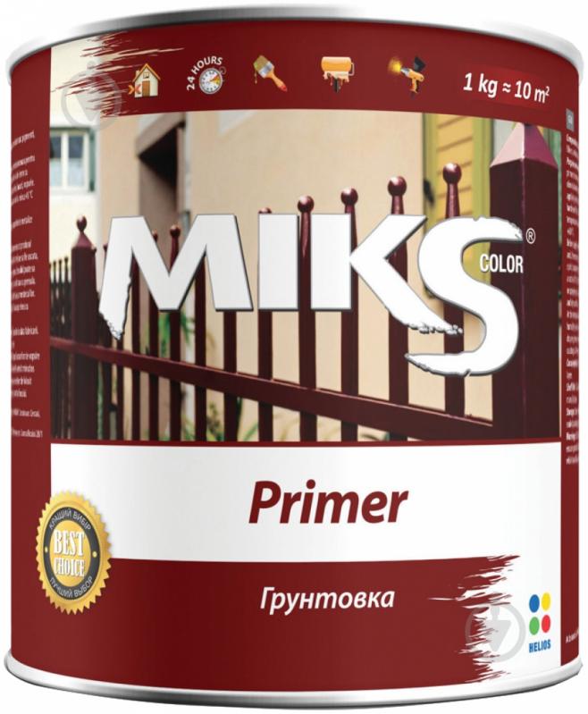 Грунтовка MIKS Color ГФ-021 красно-коричневый мат 0,9 кг - фото 2