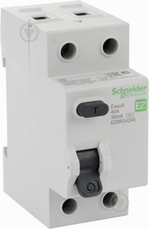 Дифференциальное реле Schneider Electric EASY 9 2Р 40 А 30 мА AC EZ9R34240 - фото 1