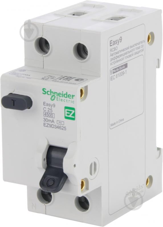 Дифференциальный автомат Schneider Electric 1Р+N 25 А 30 мА С АС EZ9D34625 - фото 1