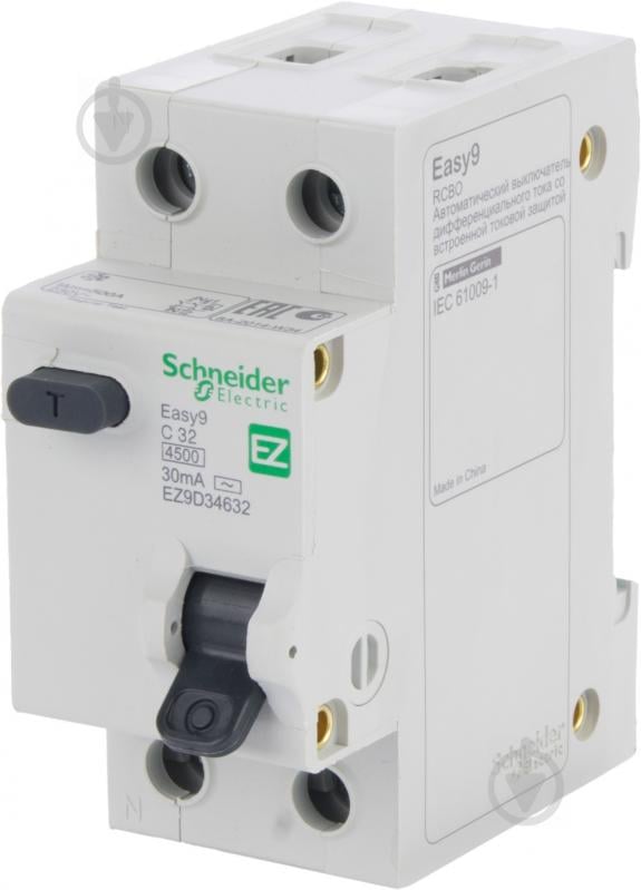 Дифференциальный автомат  Schneider Electric 1Р+N 32 А 30 мА С АС EZ9D34632 - фото 1