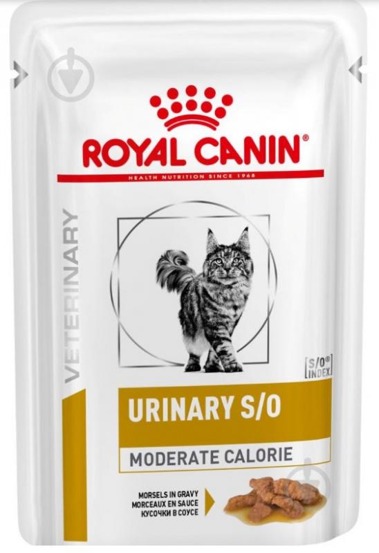 Консерва для кошек при заболеваниях нижних мочевыводящих путей Royal Canin для котов V.D. Urinary S/O Moderate Calorie in gravy 85 г - фото 1