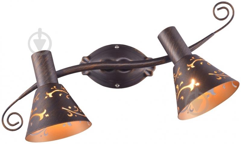 Спот Victoria Lighting 2x40 Вт E14 коричневий FLORA/PL2 brown - фото 1