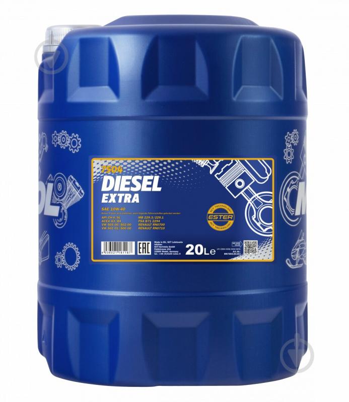 Моторне мастило Mannol Diesel Extra 7504 10W-40 20 л (7504-20) - фото 1