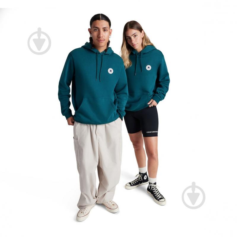 Джемпер Converse STANDARD FIT CORE CHUCK PATCH HOODIE FT 10026983-303 р.XXS зеленый - фото 4