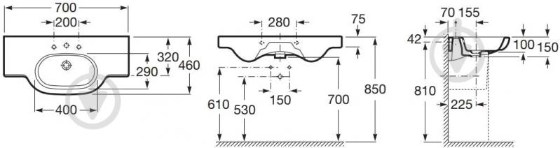 Умывальник ROCA Meridian 327240000 - фото 2