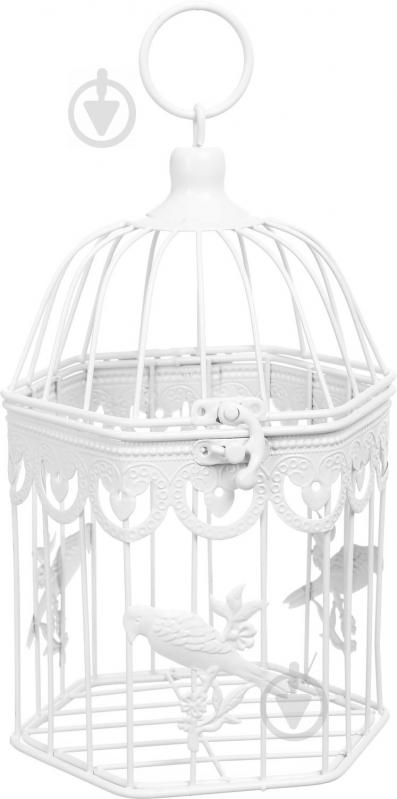 Клетка декоративная Cage Птица 160x145x135 мм белый - фото 2