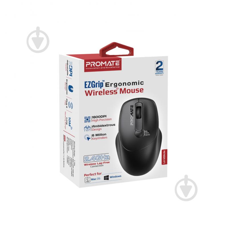 Миша Promate UniGlide Wireless black (uniglide.black) - фото 9