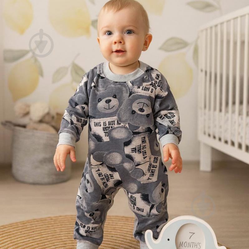 Ромпер-реглан унисекс Blanka Мишка р.74-80 серый 110846 - фото 1 Ромпер-реглан унисекс Blanka Мишка р.74-80 серый 110846 - фото 1