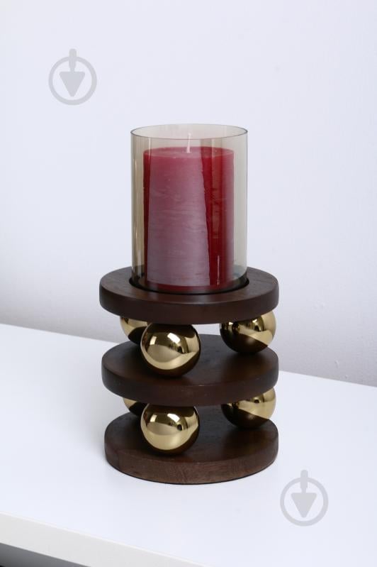 Подсвечник Ball 5,5x5,5x10,5 см золотой с коричневым Inari - фото 4 Подсвечник Ball 5,5x5,5x10,5 см золотой с коричневым Inari - фото 4