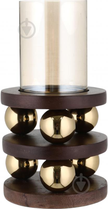 Подсвечник Ball 5,5x5,5x10,5 см золотой с коричневым Inari - фото 2 Подсвечник Ball 5,5x5,5x10,5 см золотой с коричневым Inari - фото 2
