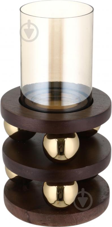 Подсвечник Ball 5,5x5,5x10,5 см золотой с коричневым Inari - фото 1 Подсвечник Ball 5,5x5,5x10,5 см золотой с коричневым Inari - фото 1