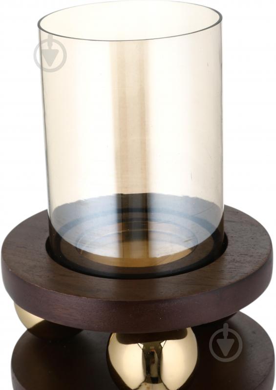 Подсвечник Ball 5,5x5,5x10,5 см золотой с коричневым Inari - фото 3 Подсвечник Ball 5,5x5,5x10,5 см золотой с коричневым Inari - фото 3