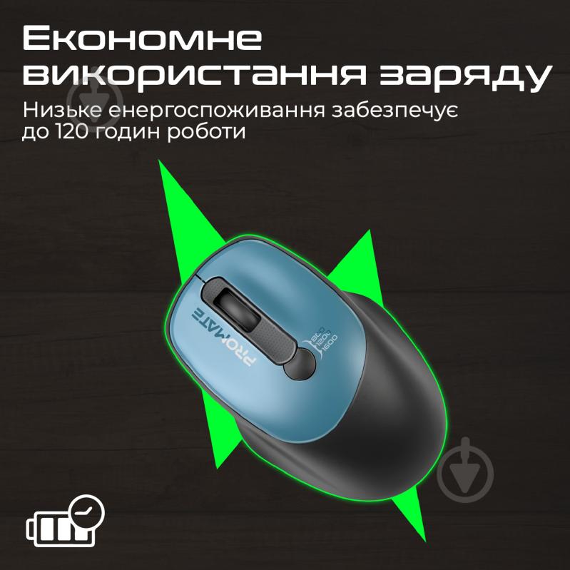 Мышь Promate UniGlide Wireless blue (uniglide.blue) - фото 5