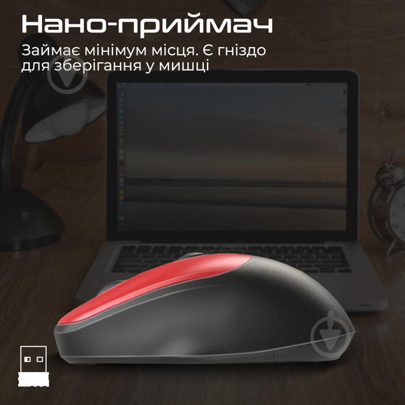 Мышь Promate UniGlide Wireless red (uniglide.red) - фото 7