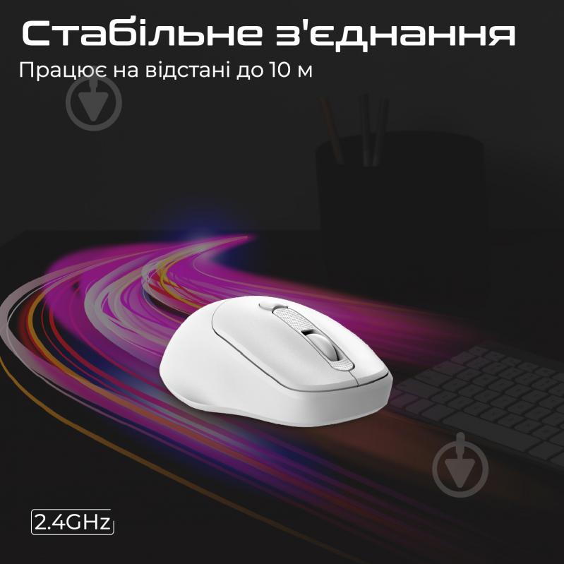 Мышь Promate UniGlide Wireless white (uniglide.white) - фото 6