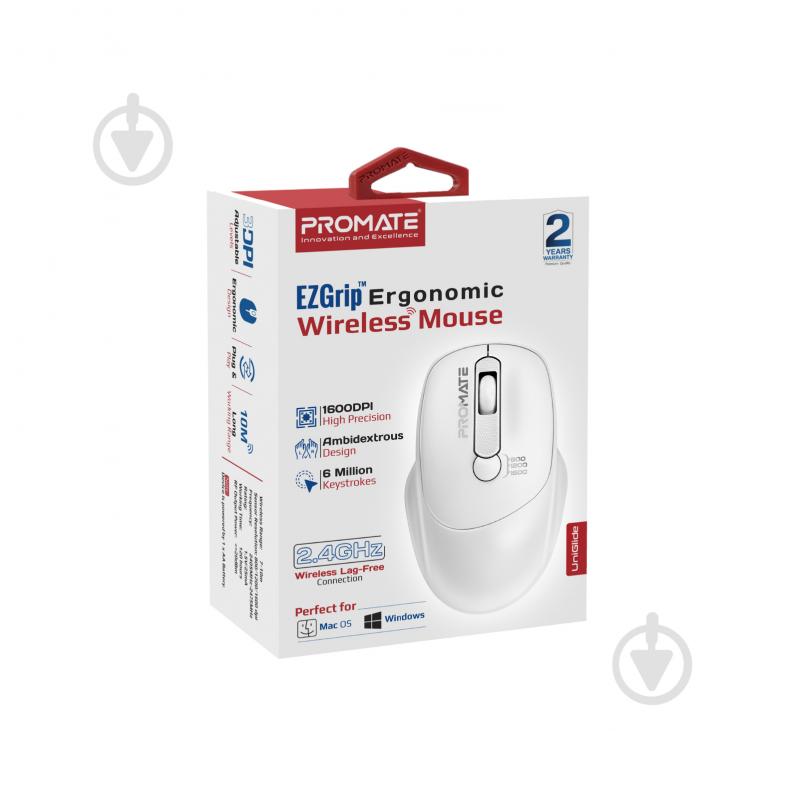 Мышь Promate UniGlide Wireless white (uniglide.white) - фото 9