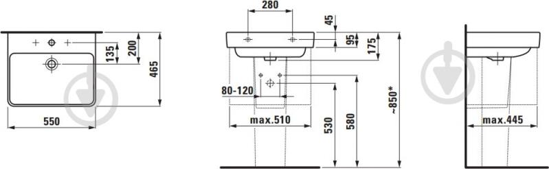 Умывальник Laufen Pro S 1096.2 - фото 2
