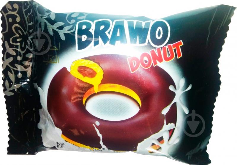 Кекс BRAWO DONUT с начинкой какао в какао-молочной глазури 50 гр - фото 1