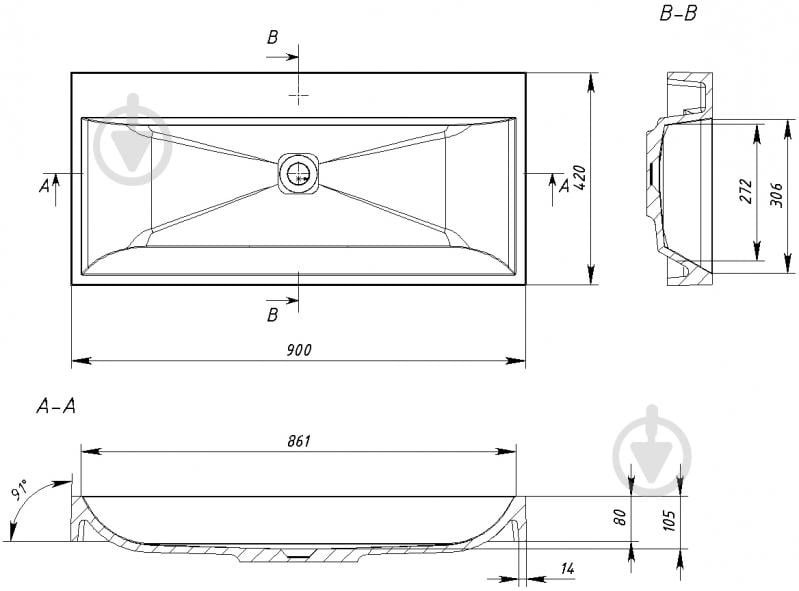 Умывальник Miraggio Varna 90 - фото 2