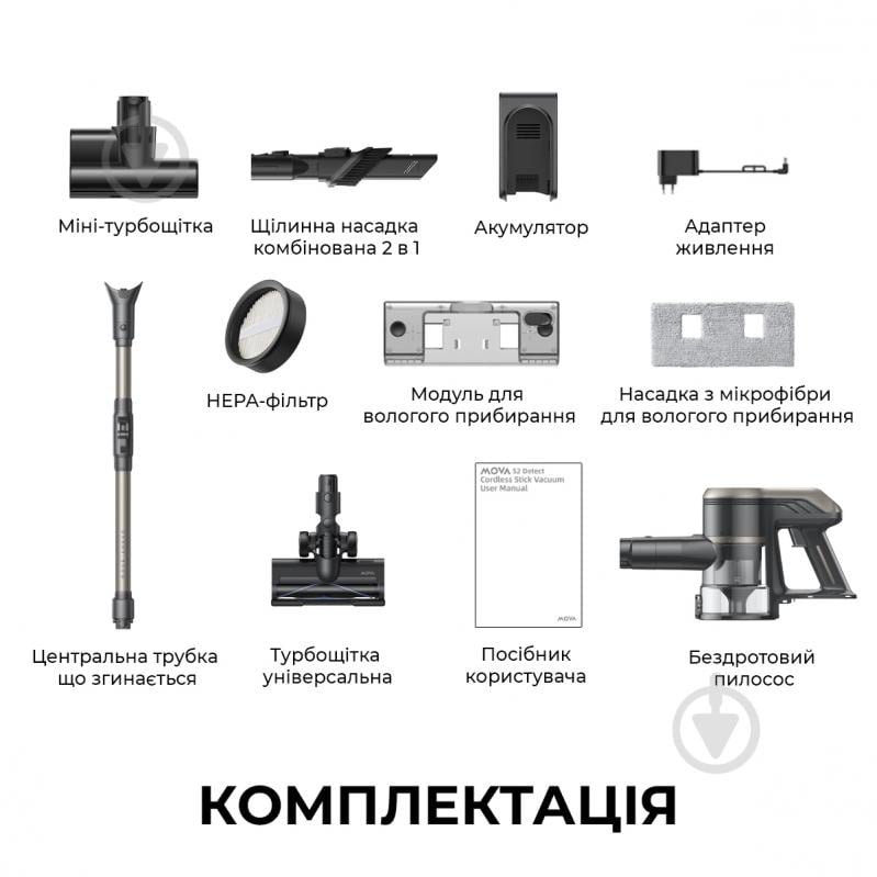Пылесос аккумуляторный MOVA S2 Detect (V2517A) - фото 2 Пылесос аккумуляторный MOVA S2 Detect (V2517A) - фото 2