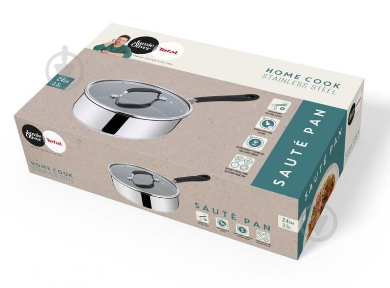 Сотейник із кришкою Jamie Oliver Home Cook 24 см E3033275 Tefal - фото 6