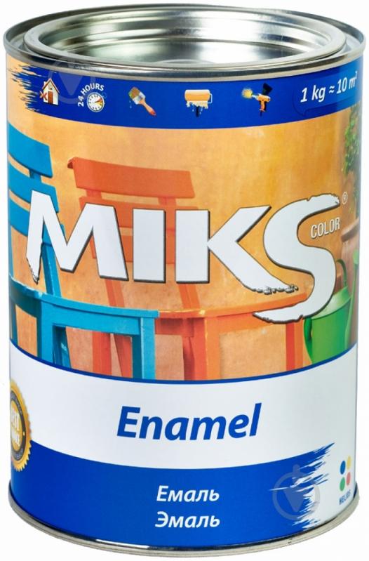 Емаль MIKS Color алкідна білий глянець 0,9 кг - фото 2