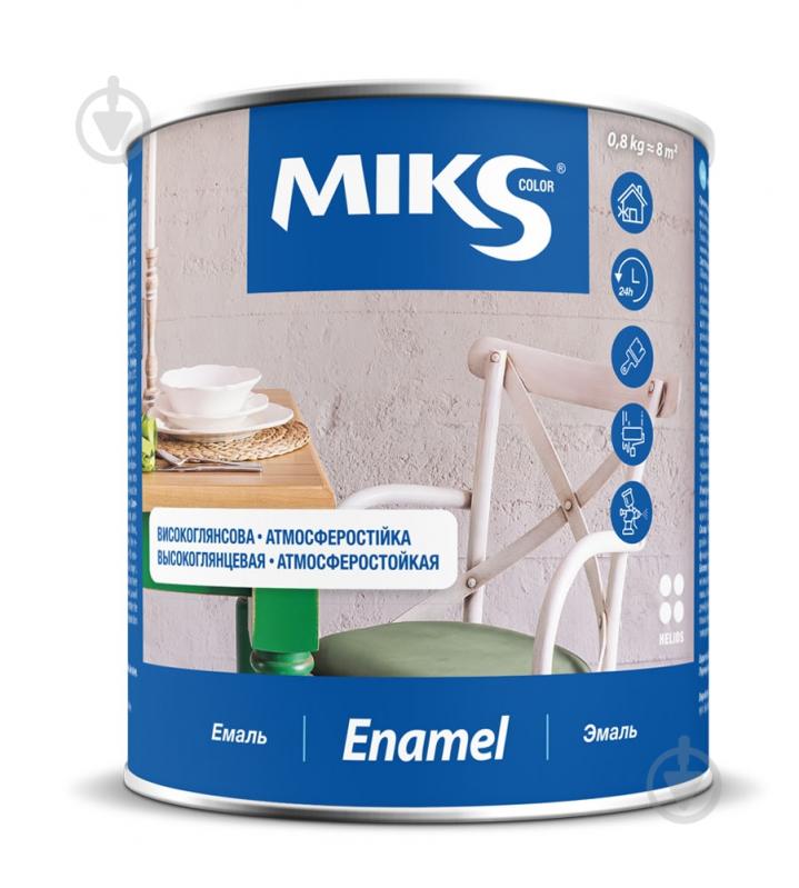 Емаль MIKS Color алкідна білий глянець 0,9 кг - фото 1