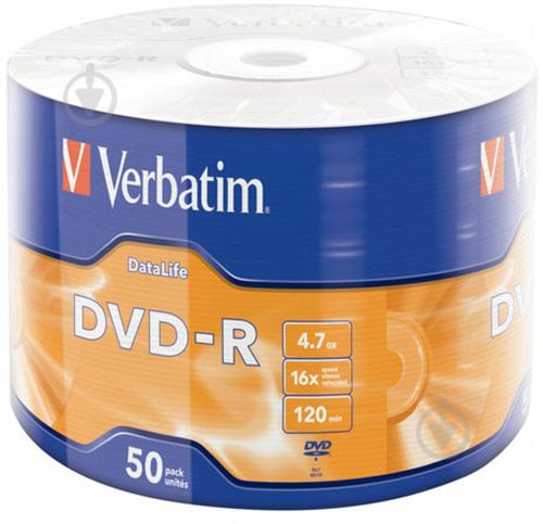 Verbatim Диски DVD-R DATA LIFE 4.7GB 43791 - фото 1