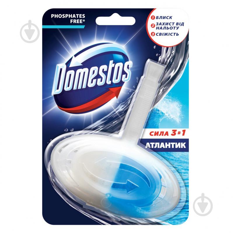 Блок с чистящим средством Domestos 3 в 1 Атлантик 35 г 64306138 - фото 1