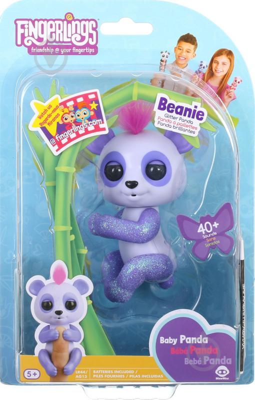 Игрушка интерактивная Wow Wee ручная фиолетовая панда Fingerlings W3560/3562 - фото 1