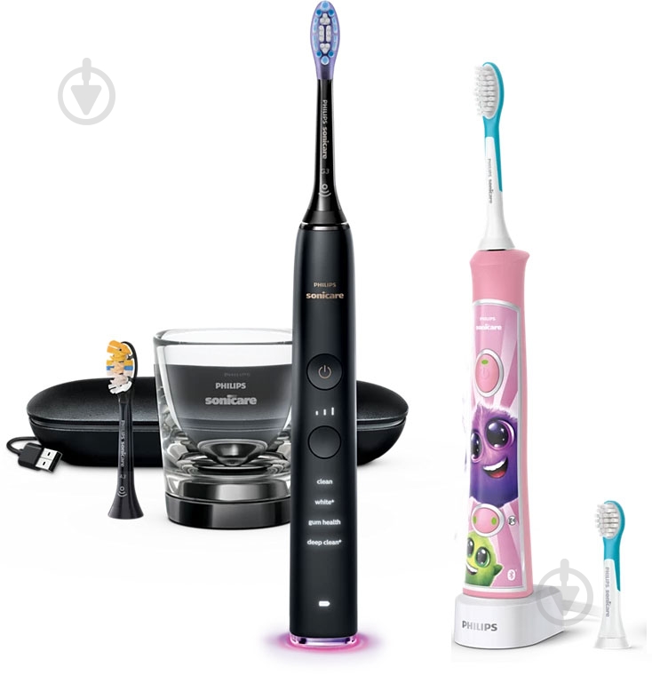 Зубна щітка Philips Sonicare Diamond Clean Smart 9400 Sonicare Diamond Clean HX9917/89 + HX6352/42 - фото 1