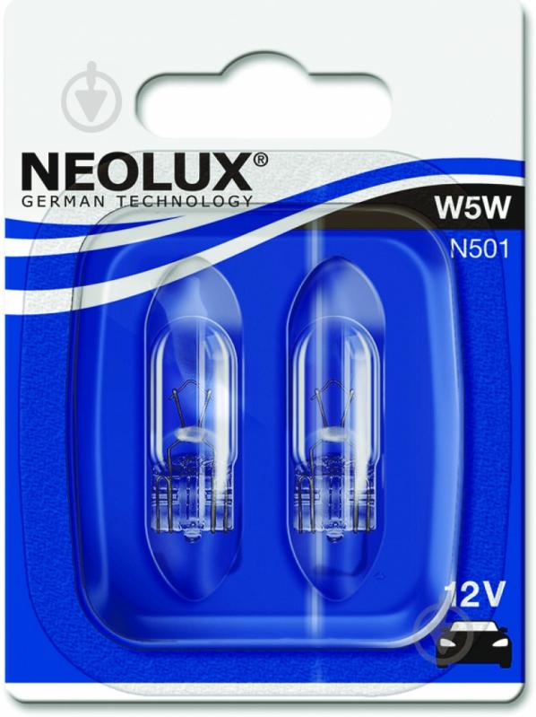 Автолампа накаливания Neolux Standart W5W 5 Вт 2 шт.(N501-02B) - фото 1