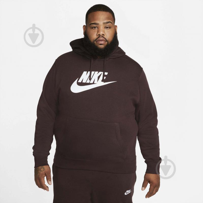 Худи Nike M NSW CLUB HOODIE PO BB GX BV2973-203 р. XL бордовый - фото 6