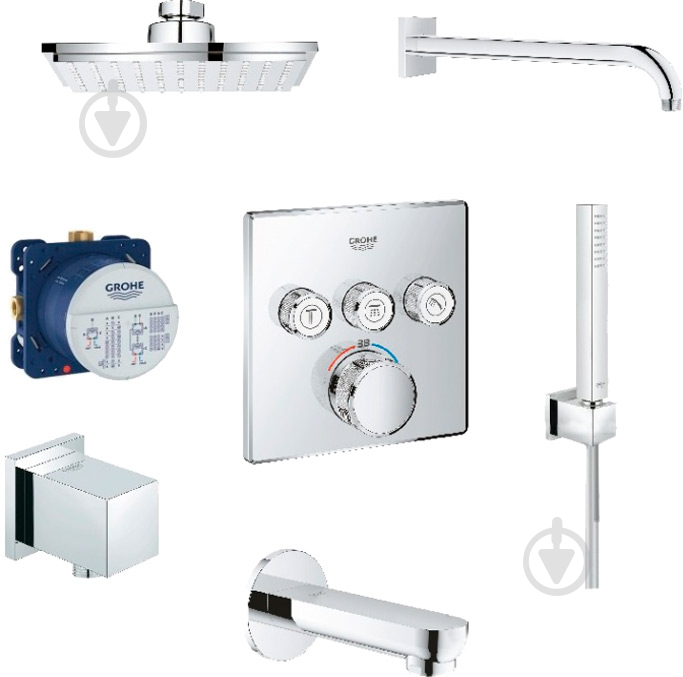 Душова система прихованого монтажу Grohe SmartControl Cube 23409SC2 - фото 1