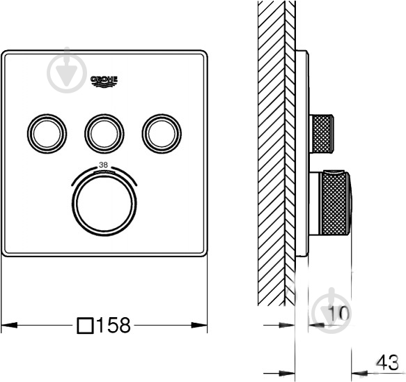 Душова система прихованого монтажу Grohe SmartControl Cube 23409SC2 - фото 5