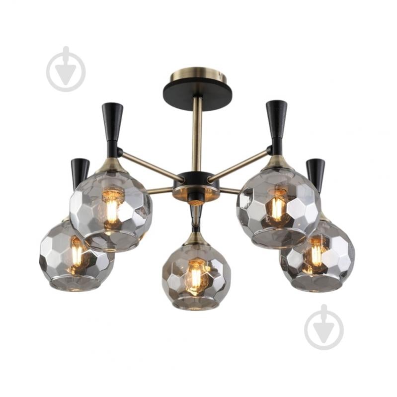 Люстра потолочная WunderLicht Novella 5x60 Вт Е27 бронза/черный KK2254-45 - фото 1