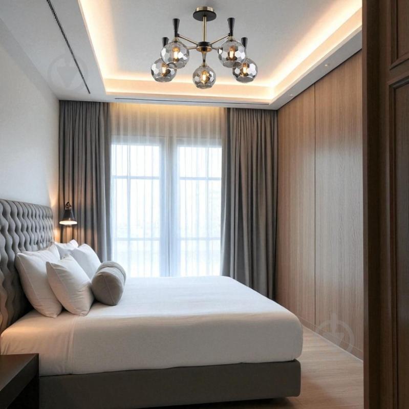 Люстра потолочная WunderLicht Novella 5x60 Вт Е27 бронза/черный KK2254-45 - фото 3