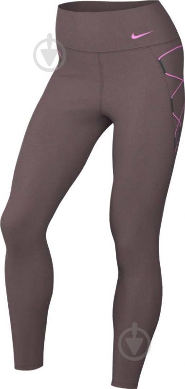 Лосины Nike W NK ONE DF HR 7/8 TIGHT NVLTY DX0006-291 р.L коричневый - фото 7