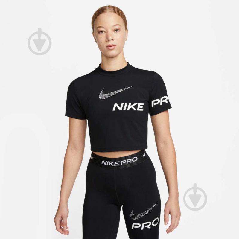 Футболка Nike W NP DF GRX SS CROP TOP DX0078-010 р.XS чорний - фото 1