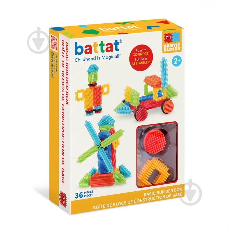 Конструктор Battat Lite серії Bristle Blocks – Будівельник 36 деталей BT3099Z - фото 1